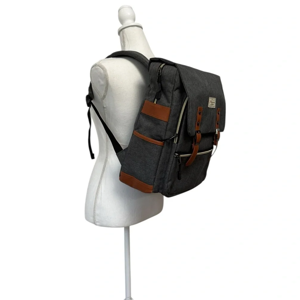 Modoker 15'' Vintage Laptop Backpack with USB‎ Charging Port